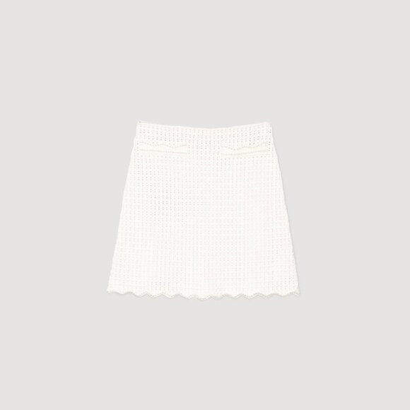 Sandro White Textured A-Line Skirt NWT - Picture 9 of 9
